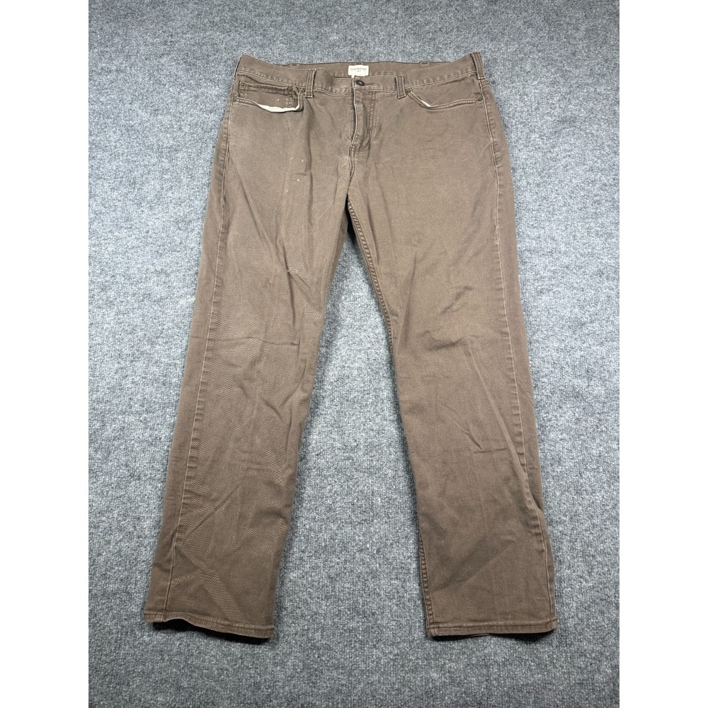 Dockers Workwear Chino Pants Mens 38x30 Brown Slim Fit Flat Front Straight Leg